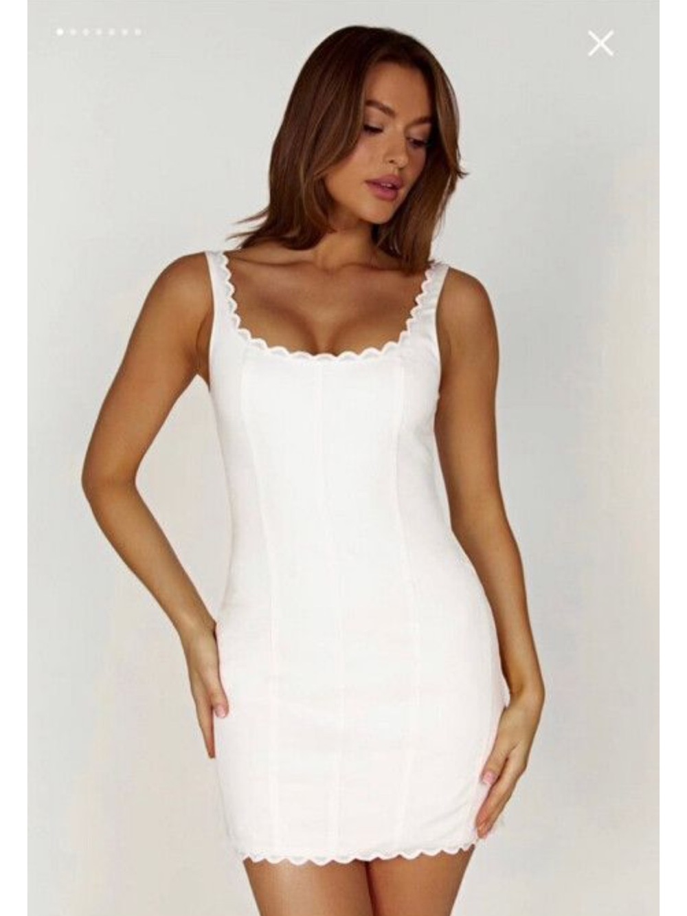 Meshki Rose Cotton Corset Mini Dress - White